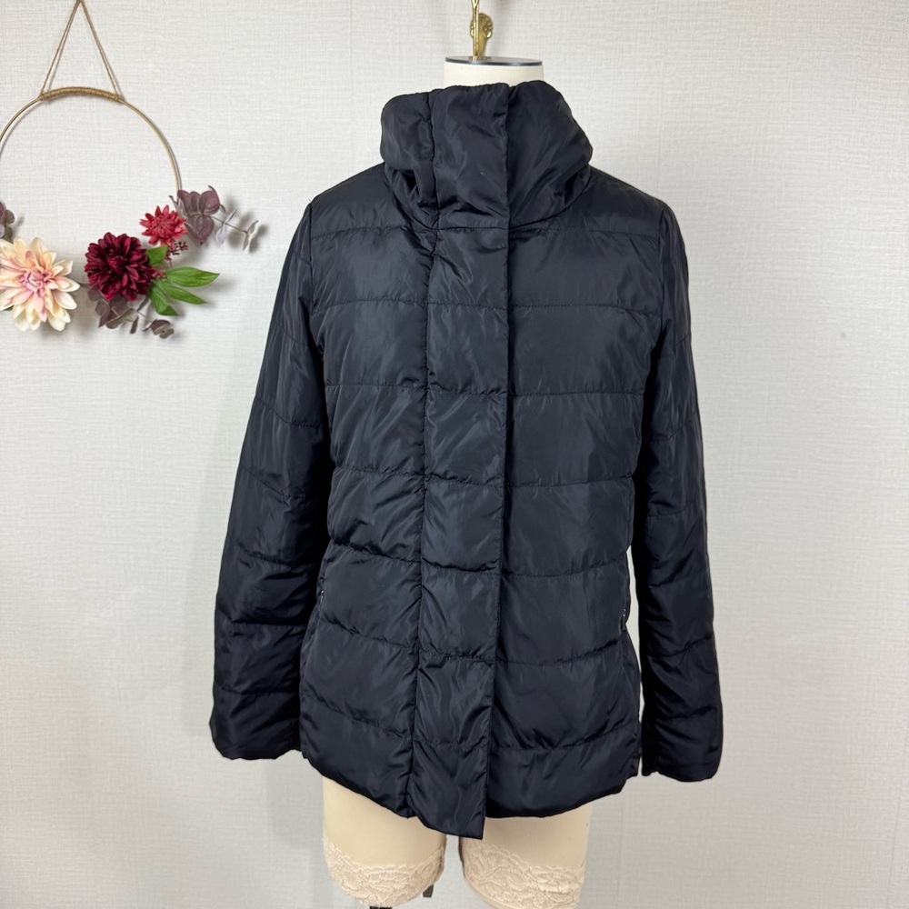 WEEKEND MAXMARA Women's Black Lightweight Full Zip Puffer Jacket size 2
